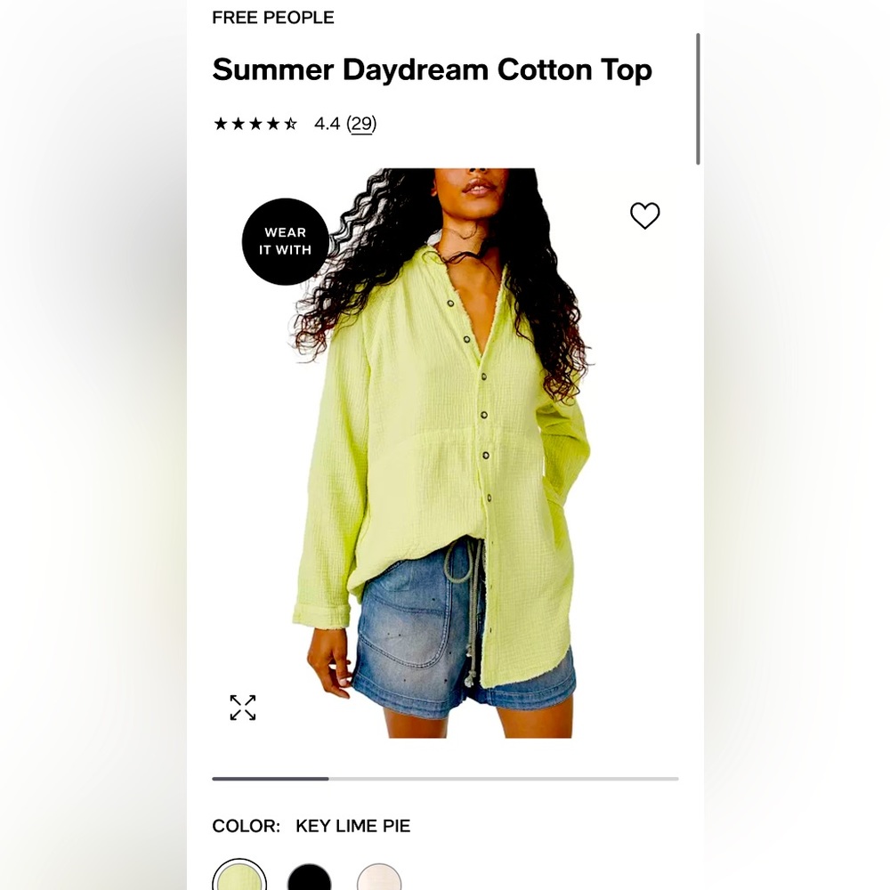 FREE PEOPLE NWT SMALL OVERSIZED SUMMER DAYDREAM COTTON TOP
